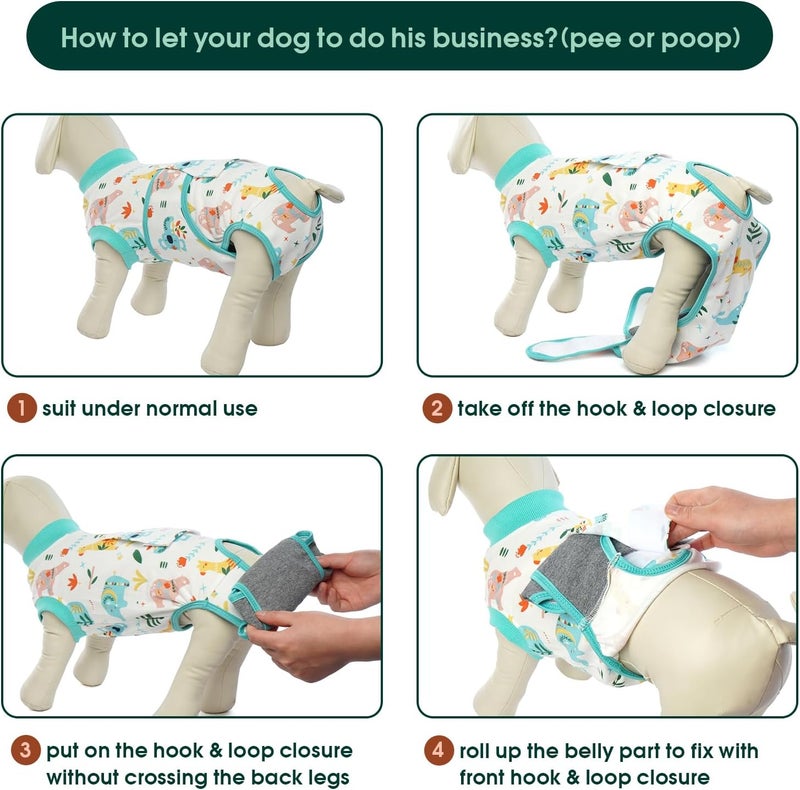 Kuoser Recovery Suit for Dogs Cats After Surgery, Professional Pet Recovery Shirt Dog Abdominal Wounds Bandages, Substitute E-Collar & Cone,Prevent Licking Dog Onesies Pet Surgery Recovery Suit - Image 4