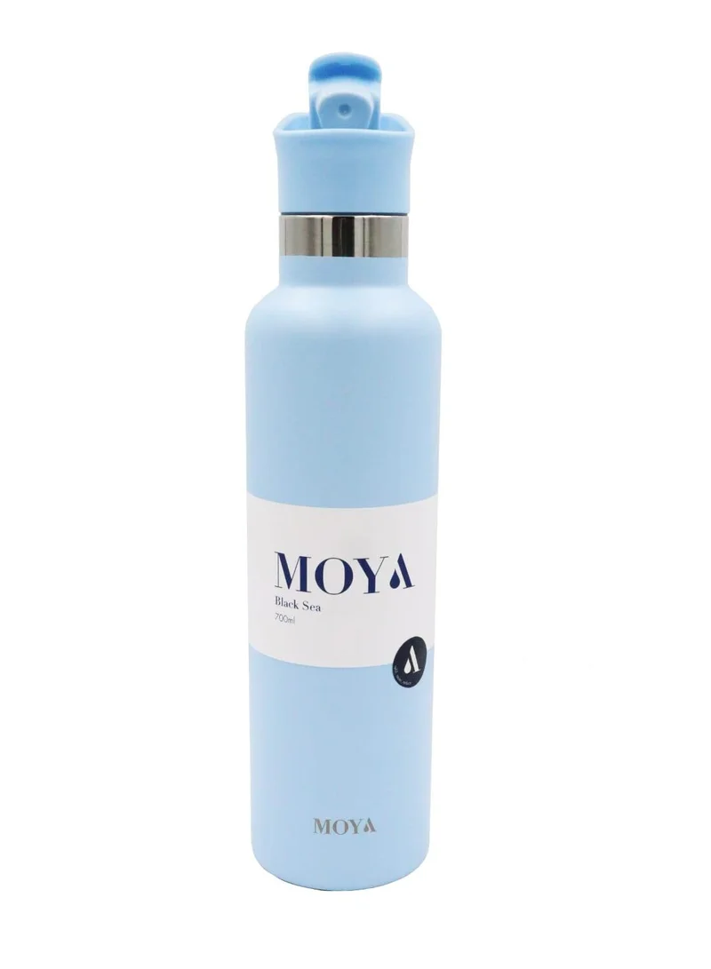 MOYA Moya "Black Sea"  700ml Insulated Sustainable Water Bottle Powder Blue Spout Lid