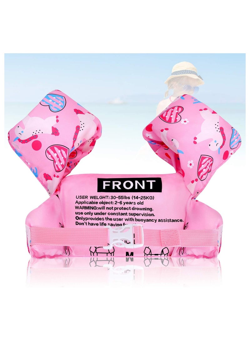 SYOSI Toddler Swim Vest Baby Swim Jacket Float Swimming Float Vest Infant Pool Floaties for Swimming Aid Boys Girls Learn to Swim Pink Heart - Image 5