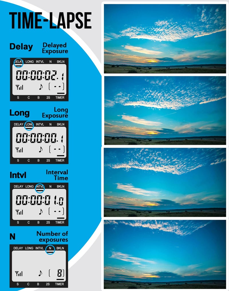 AODELAN Wireless Remote Control for Nikon Cameras, Timer Remote Shutter Release Cable for Nikon Z9 D5 D6 D800 D810 D850 ; Replaces Nikon MC-30 - Image 4