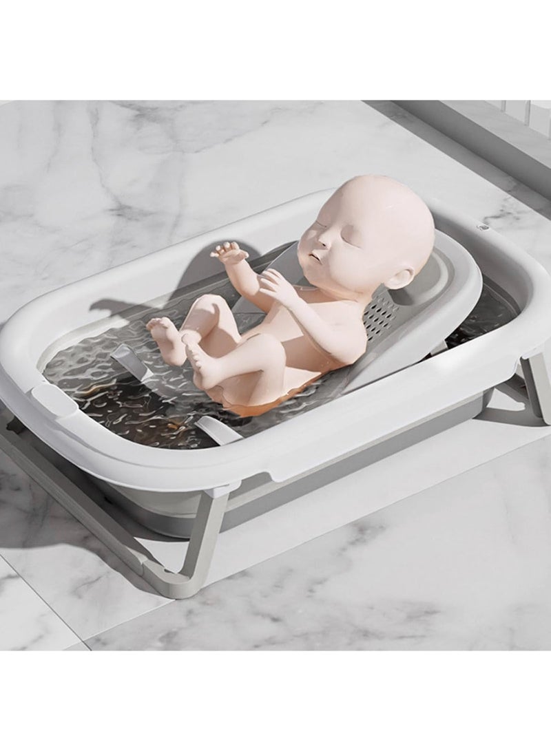 Barakah Multifunctional Infant Bath, Foldable Baby Bathtub Shower Basin with Lying Down Design, Soft Non-Slip Shower Bed for Newborns and Infants, Fits Counter Sinks or Bathtubs, Comfortable Support (Gray) - Image 2