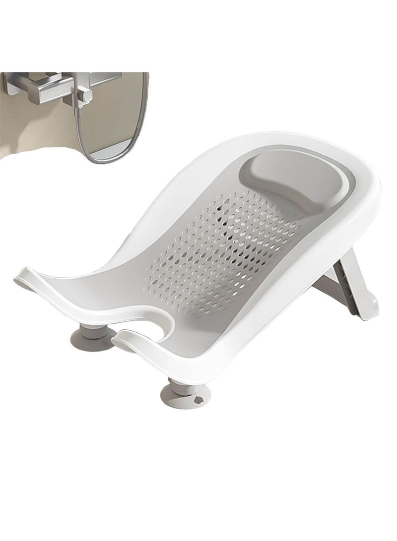 Barakah Multifunctional Infant Bath, Foldable Baby Bathtub Shower Basin with Lying Down Design, Soft Non-Slip Shower Bed for Newborns and Infants, Fits Counter Sinks or Bathtubs, Comfortable Support (Gray) - Image 1