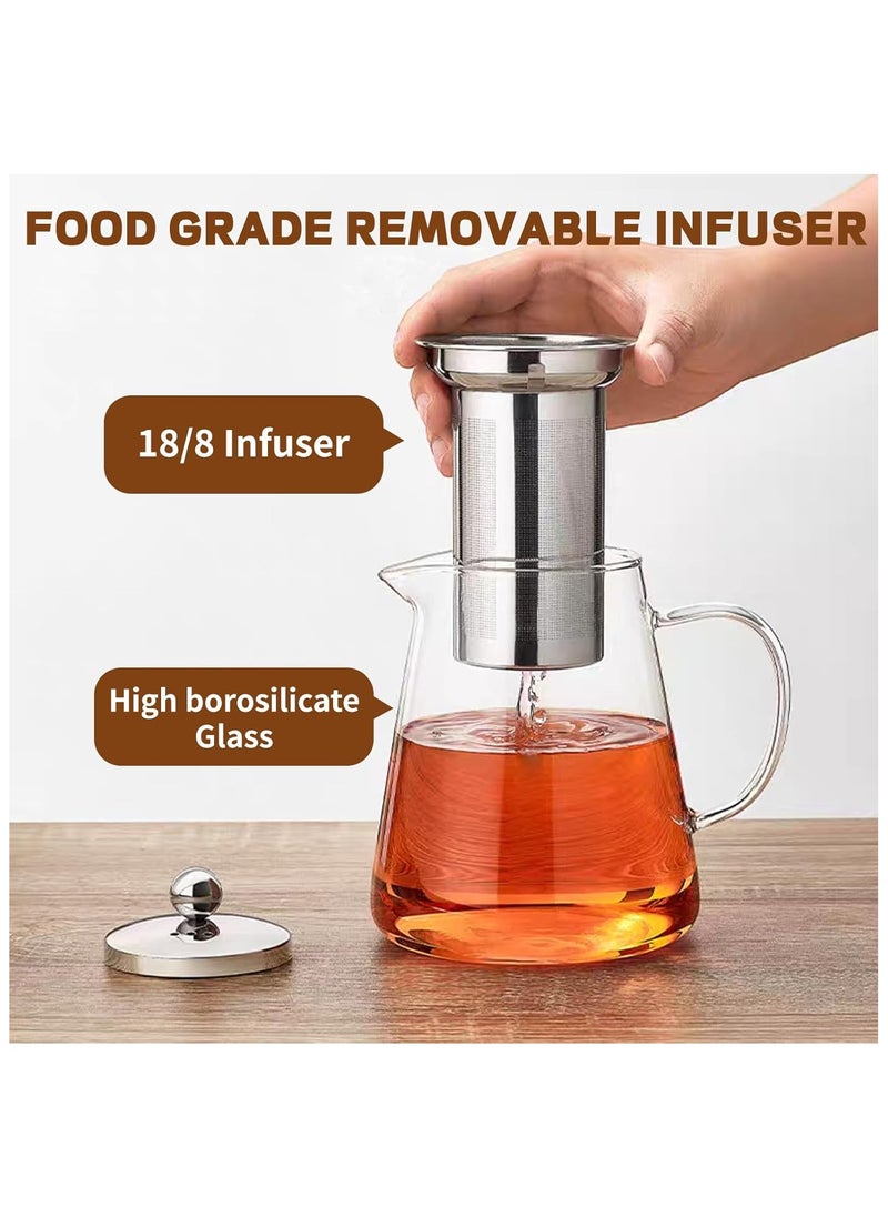 NNEWVANTE Glass Teapot, Tea Pot with Removable Infusers for Loose Tea, Borosilicate Glass Tea Kettle Tea Maker Stovetop for Party, Camping,Travel (550ML)  - Image 5