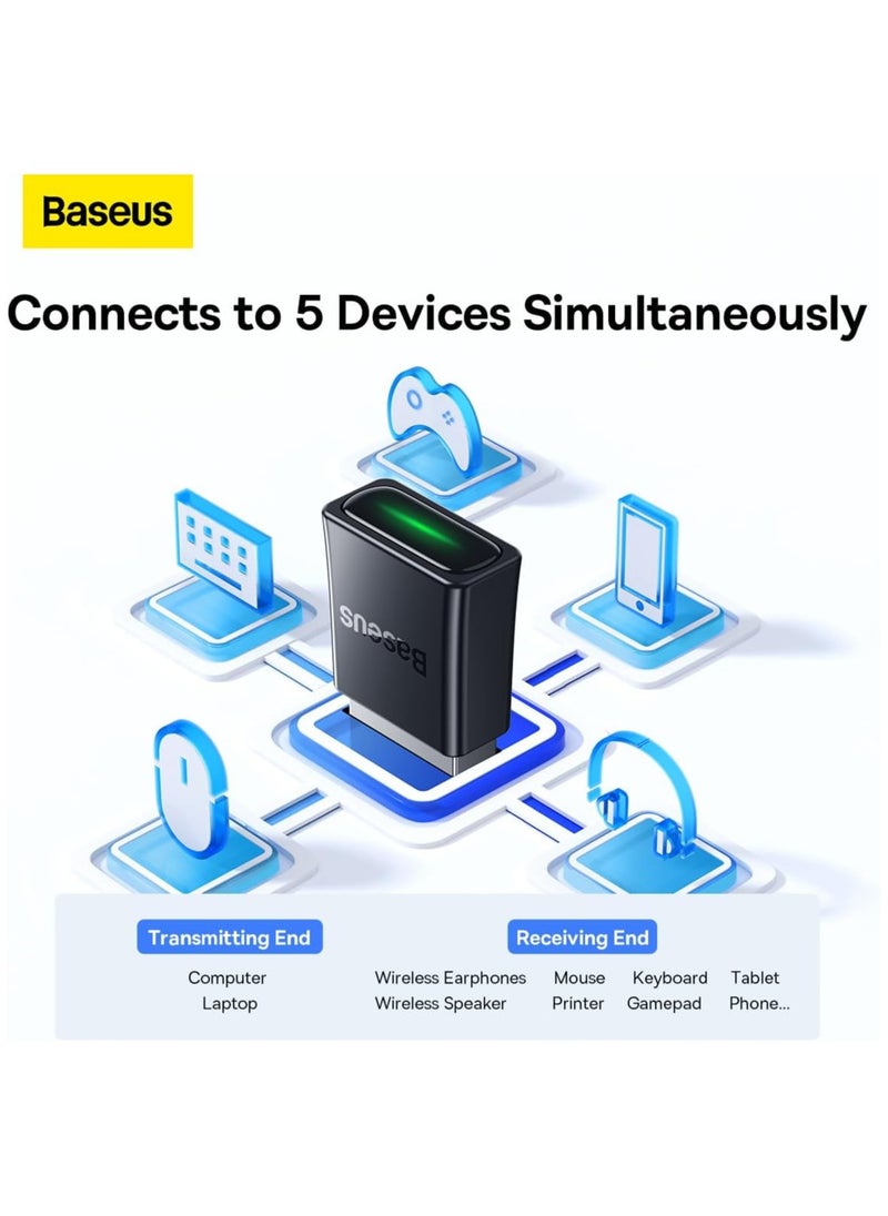 Generic - Baseus Bluetooth Adapter 5.3【Plug & Play】USB Bluetooth Adapter for PC Bluetooth Dongle Adapter 20M Wide Range USB Bluetooth Receiver for Mouse Keyboard... - Image 1