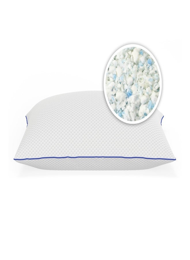 Vibe Cooling Gel-Infused Shredded Memory Foam Pillow, 2 Pack, Oversized (15” x 27”) - Image 2