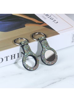 Suitable For Apple Airtag Tracker Anti-lost Device Locator Leather Diamond Protective Case Airtags Protective Case-Color:Airtag Protective Sleeve-double Hole Colored Drill