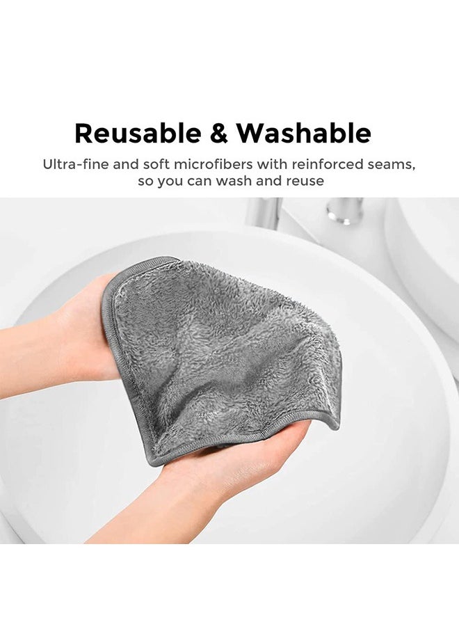 Wownect - Makeup Remover Cloth Reusable Microfiber Face Towel Washable, Square Facial Cleansing Cloths [6 Per Pack] [Machine Washable] [5.9x5.9inch] - Image 1