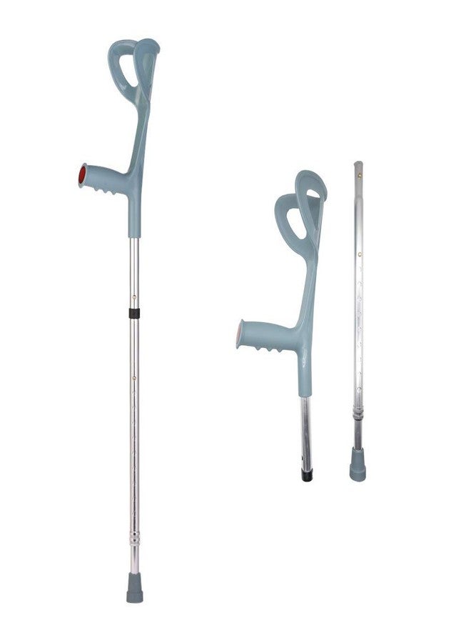 VISIONULightweight Foldable Forearm Crutch, Aluminum Walking Stick, Height Adjustable, Ergonomic Handle with Comfortable Grip 2ZG-0IGM (Silver) - Image 3
