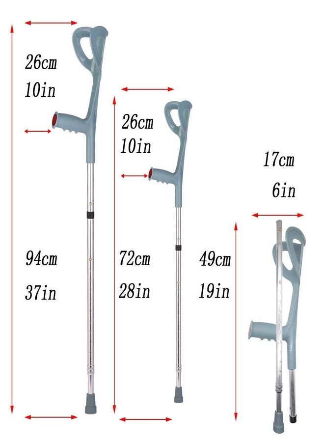 VISIONULightweight Foldable Forearm Crutch, Aluminum Walking Stick, Height Adjustable, Ergonomic Handle with Comfortable Grip 2ZG-0IGM (Silver) - Image 4