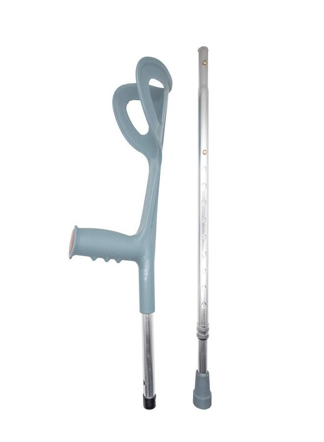VISIONULightweight Foldable Forearm Crutch, Aluminum Walking Stick, Height Adjustable, Ergonomic Handle with Comfortable Grip 2ZG-0IGM (Silver) - Image 2
