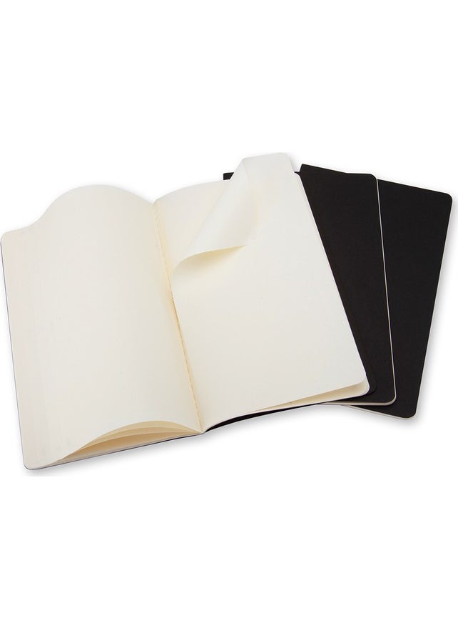 MOLESKINE - Cahier 3-Piece Notebook Black Plain Large Size 80Sy Qp318 - Image 1