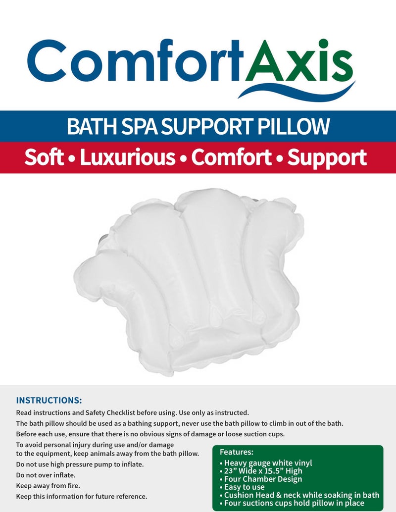 Comfort Axis وسادة استحمام على شكل صدفة من الفينيل الأبيض - Image 1