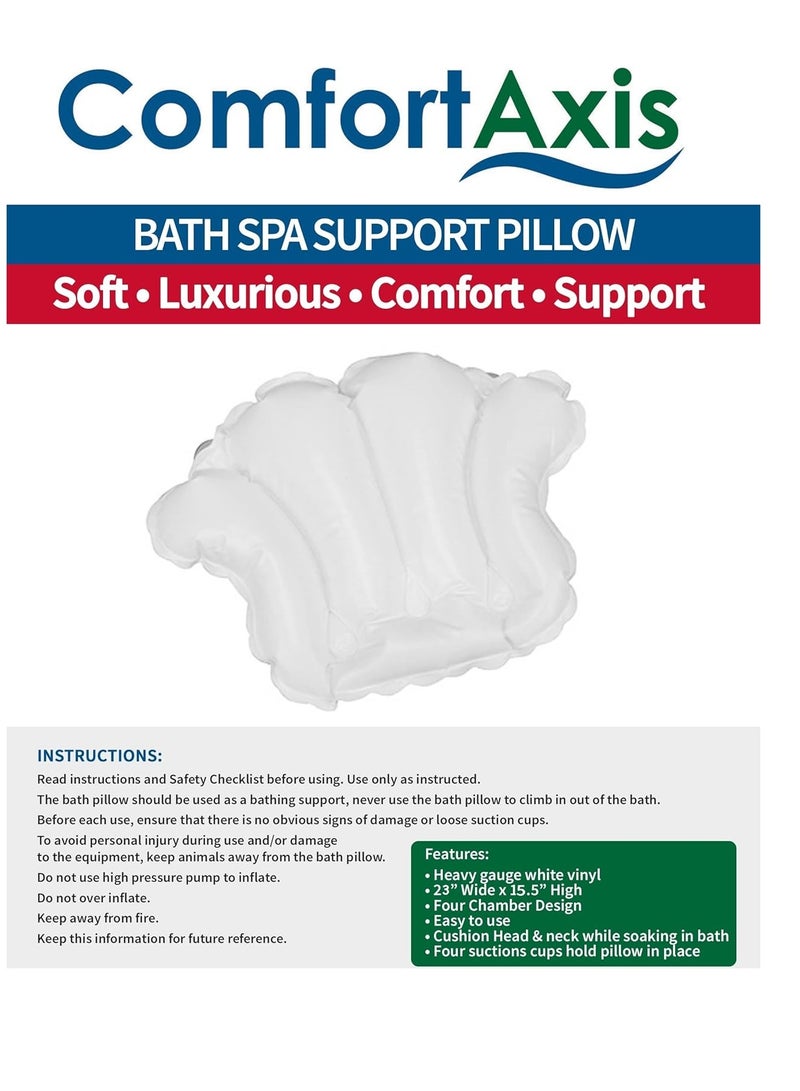 Comfort Axis وسادة استحمام على شكل صدفة من الفينيل الأبيض - Image 2