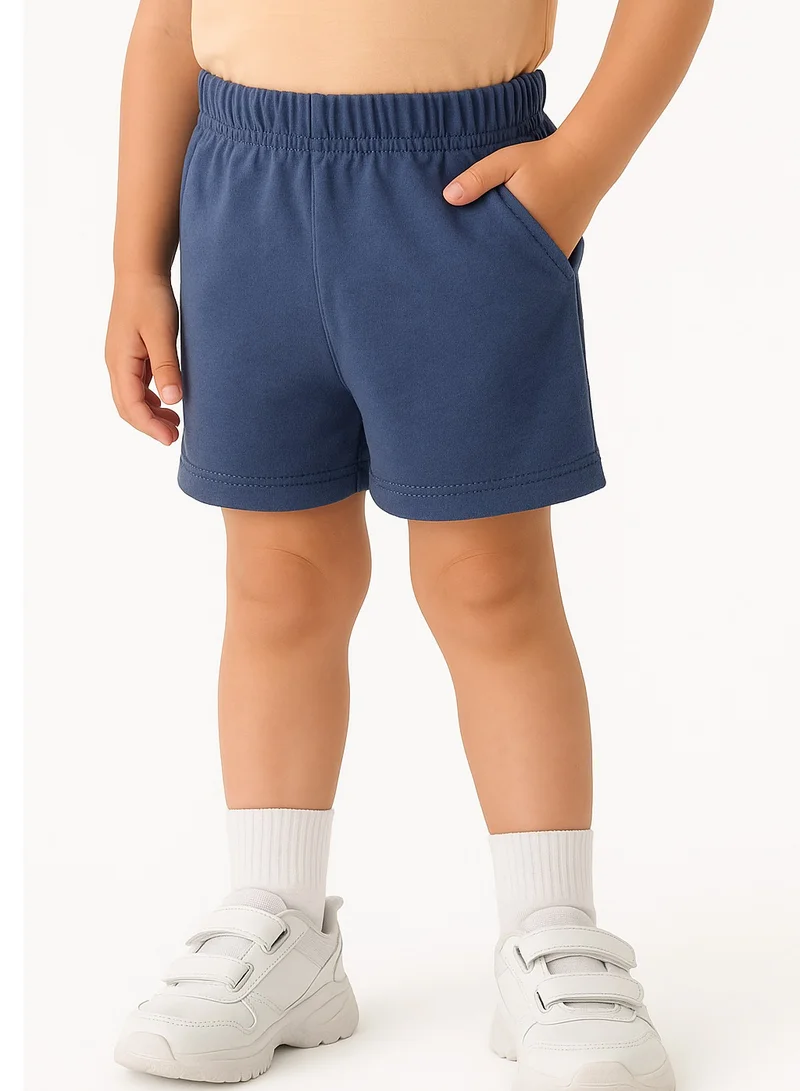 Luay Blue,Black,Gray LUAY Baby & Toddler Cotton Summer Shorts Combo Pack – Ultra Soft Elastic Waist Loose Fit Shorts for Boys & Girls, Breathable Solid Color Casual Jogger Shorts  | Best Price UAE