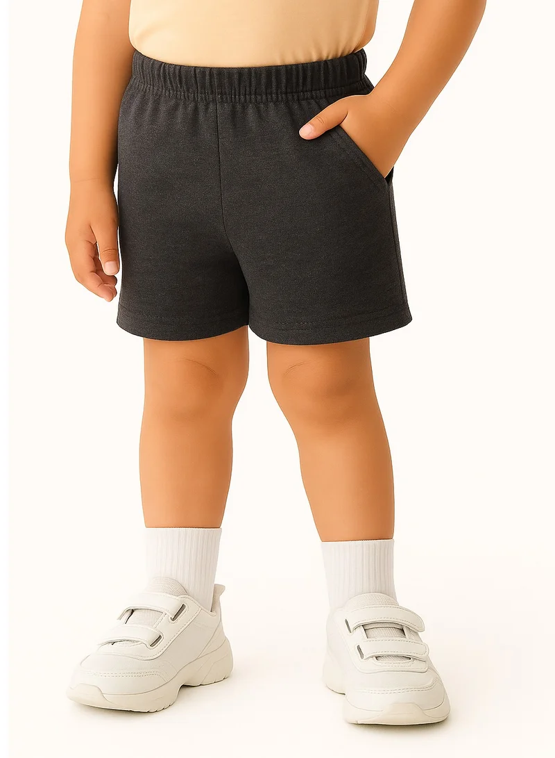Luay Blue,Black,Gray LUAY Baby & Toddler Cotton Summer Shorts Combo Pack – Ultra Soft Elastic Waist Loose Fit Shorts for Boys & Girls, Breathable Solid Color Casual Jogger Shorts  | Best Price UAE