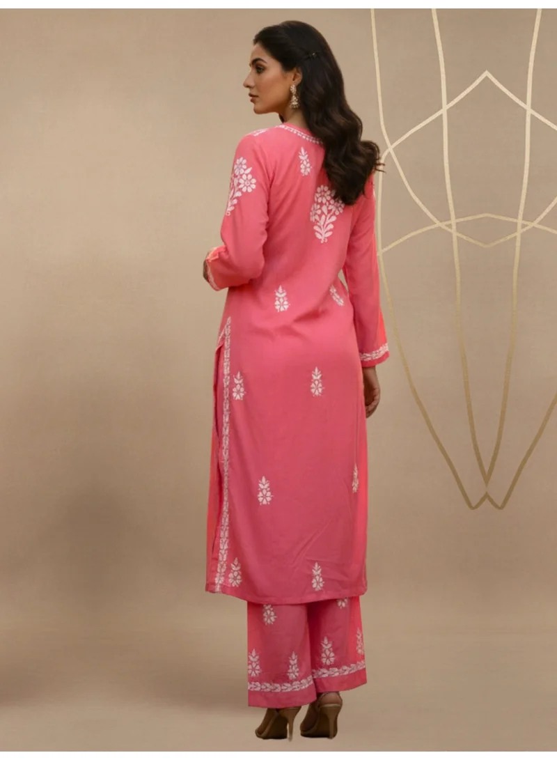 Alaya Women Hand Embroidered Chikankari Cotton Kurta Set-AL4107KS