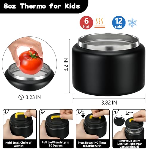 MAISON HUIS Bento Lunch Box with 8oz Soup Thermo, 5-Compartment Leak-Proof Container, Thermo Hot Food Jar and Insulated Lunch Bag, BPA Free,Travel, School - Image 4