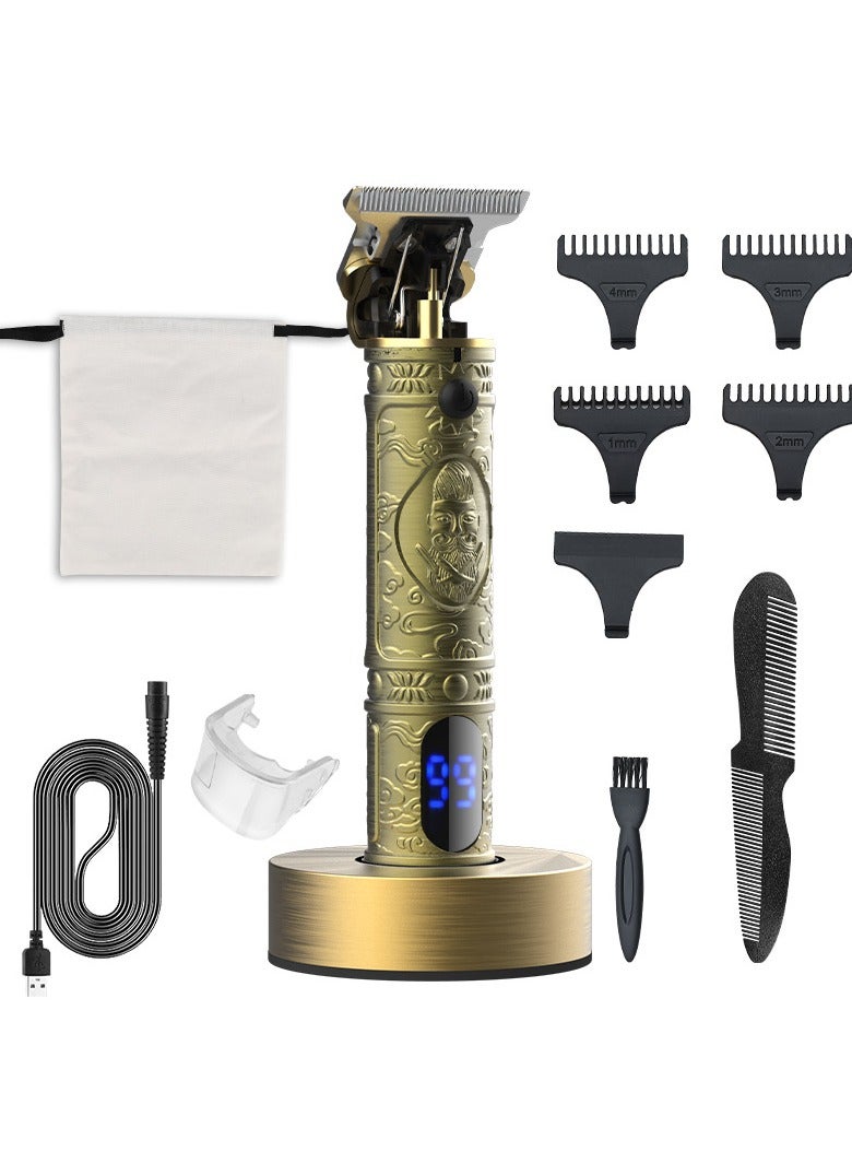 Professional Cordless Hair Clipper for Men | Rechargeable Beard Trimmer   Shaving Kit with Charging Base and LED Display - Image 1