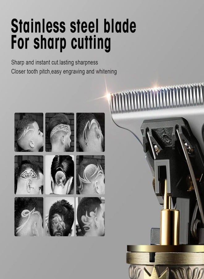 Professional Cordless Hair Clipper for Men | Rechargeable Beard Trimmer   Shaving Kit with Charging Base and LED Display - Image 2