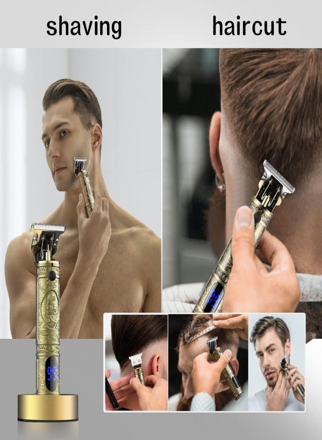 Professional Cordless Hair Clipper for Men | Rechargeable Beard Trimmer   Shaving Kit with Charging Base and LED Display - Image 5