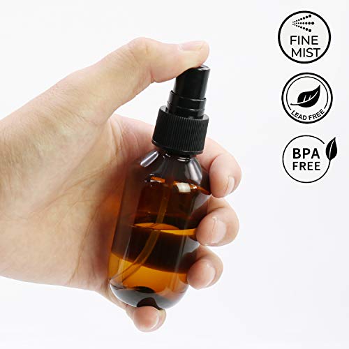 SYNTECSO 96 Pack 2oz Amber Plastic Spray Bottles, Fine Mist Spray Bottles for Essential Oils, Water Spray Bottle for Hair Plant & Cleaning Solution - Image 4