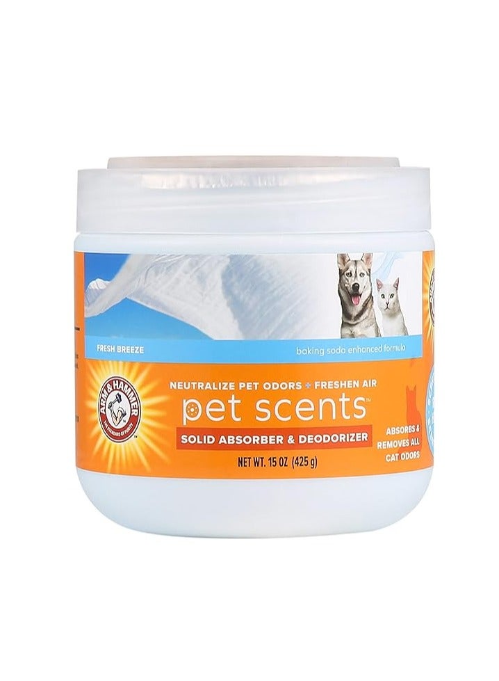 آرم آند هامر معطر هواء Arm & Hammer For Pets للكلاب والقطط - معطر هلامي صلب برائحة النسيم المنعش، حل لإزالة الروائح في المنازل التي تحتوي على حيوانات أليفة - Image 1