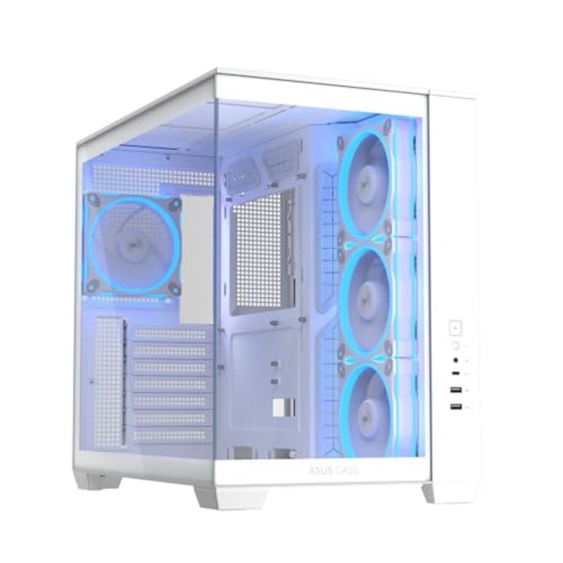 A32 PLUS Mid-Tower ATX White Case Panoramic Tempered Glass, 4x ARGB Fans, USB 3.2 Gen 2x2 Type-C, Supports ATX/M-ATX/ITX, Up to 420mm GPU, 360mm Radiator Model: 90DC00S3-B19000WHITE - Image 1