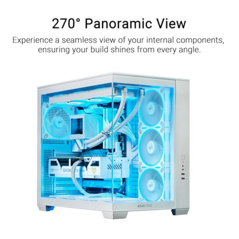 A32 PLUS Mid-Tower ATX White Case Panoramic Tempered Glass, 4x ARGB Fans, USB 3.2 Gen 2x2 Type-C, Supports ATX/M-ATX/ITX, Up to 420mm GPU, 360mm Radiator Model: 90DC00S3-B19000WHITE - Image 2