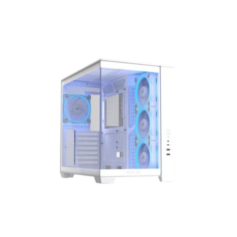 A32 PLUS Mid-Tower ATX White Case Panoramic Tempered Glass, 4x ARGB Fans, USB 3.2 Gen 2x2 Type-C, Supports ATX/M-ATX/ITX, Up to 420mm GPU, 360mm Radiator Model: 90DC00S3-B19000WHITE - Image 4