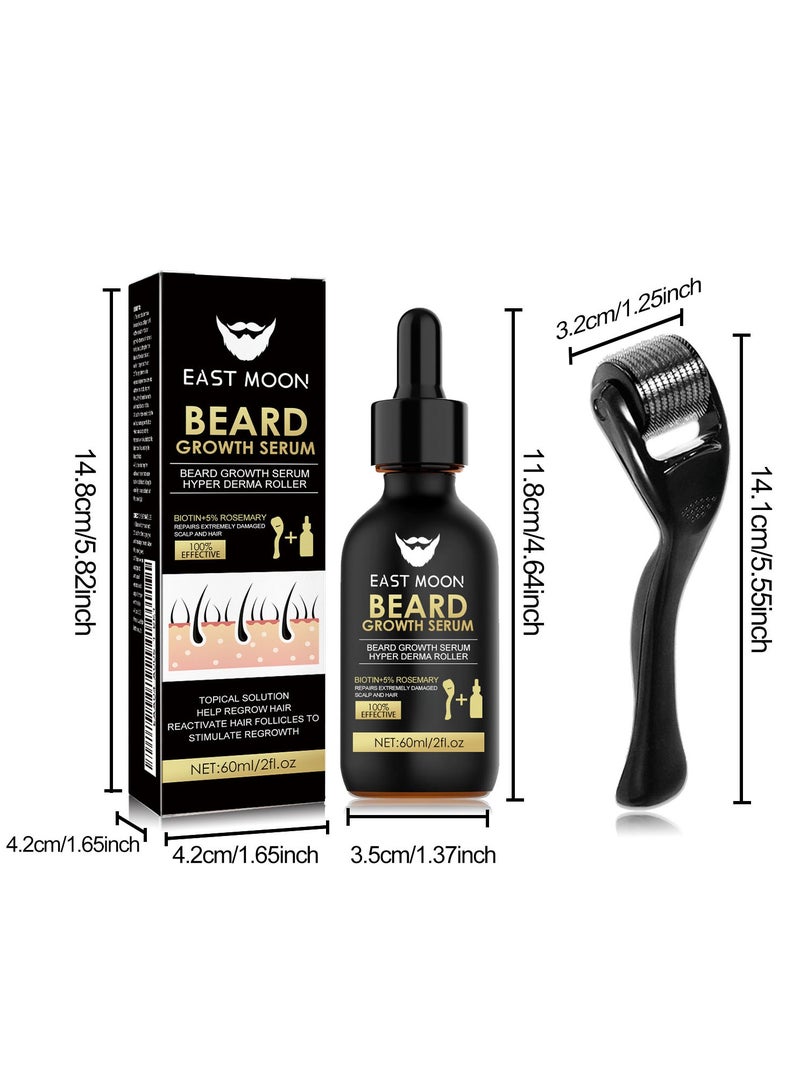 Men's Beard Thickening Care Set, Serum and Roller for Better Results - Image 5