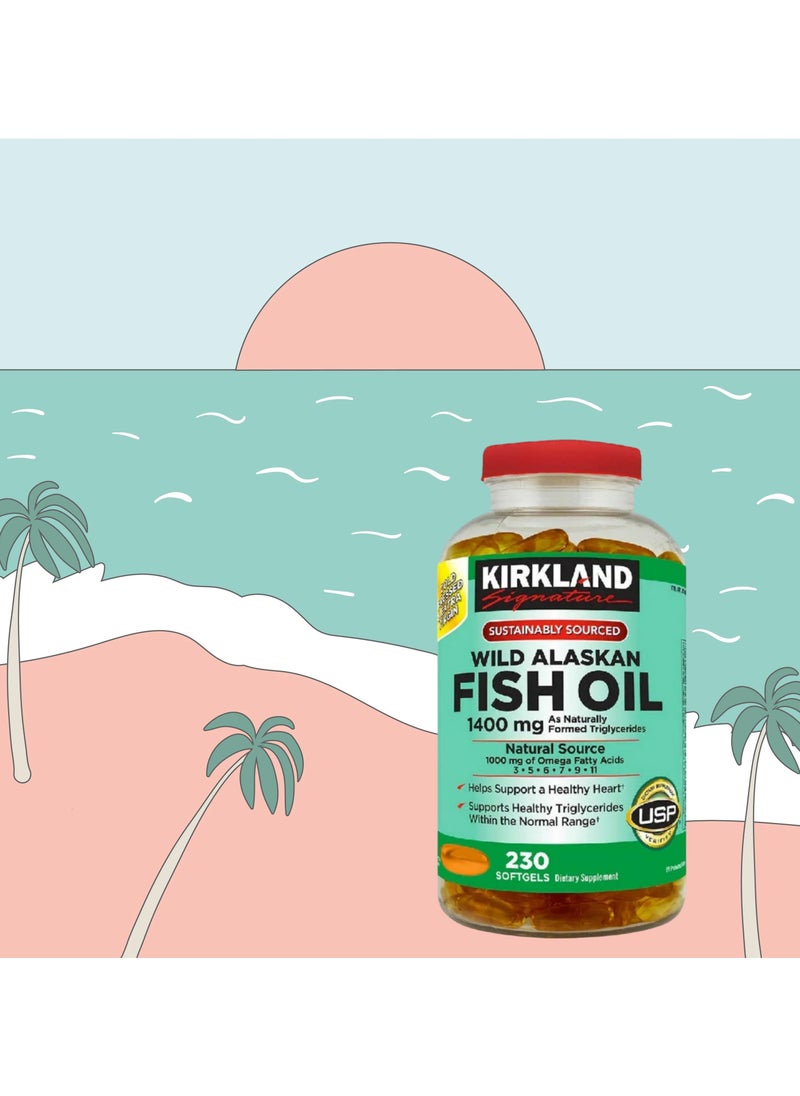 Kirkland Signatur Wild Alaskan Fish Oil, 1400 mg, 230 Softgels  - Image 3