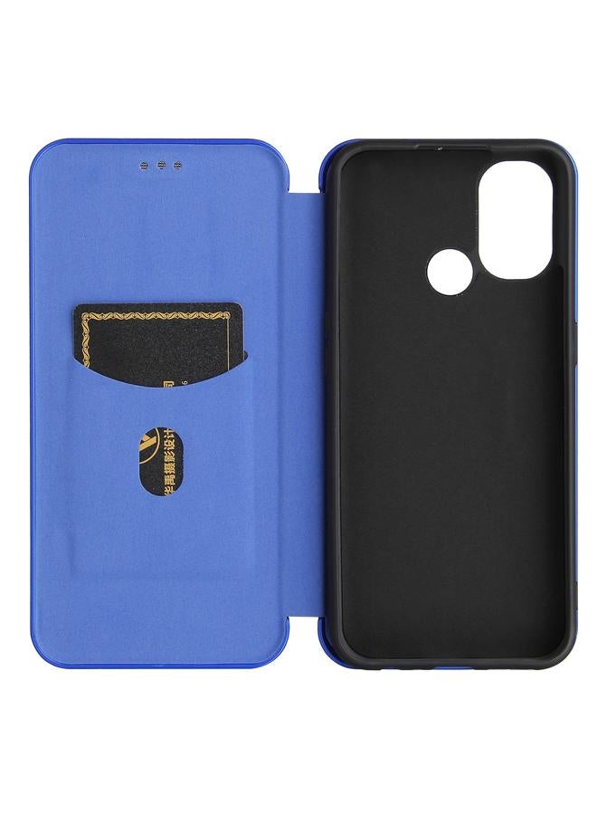 اس-توب جراب لهاتف OnePlus Nord N100 مصنوع من ألياف الكربون مع قلاب أفقي مصنوع من مادة TPU + PC + جلد PU مع فتحة للبطاقات - Image 5