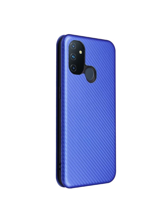 اس-توب جراب لهاتف OnePlus Nord N100 مصنوع من ألياف الكربون مع قلاب أفقي مصنوع من مادة TPU + PC + جلد PU مع فتحة للبطاقات - Image 3