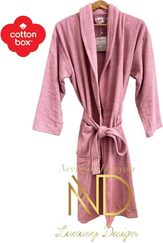 Nevresim Dünyası Bedding World Cotton Box Single Bathrobe Dusty Rose