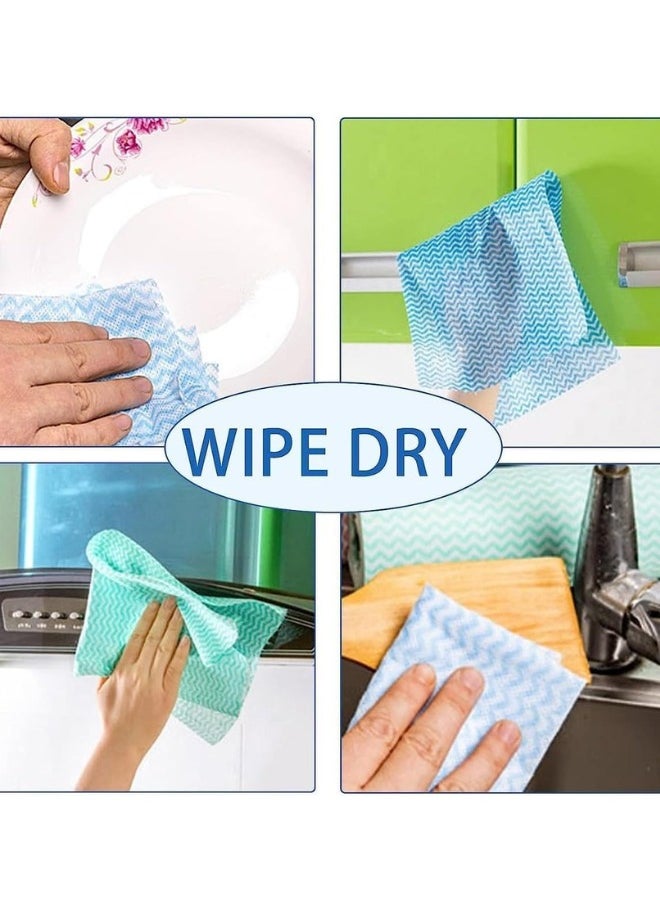 Generic - 1 Roll Reusable Cleaning Towels 50 Count, Multi-Purpose Non-Stick Wipes and Cloths, Household Paper Towels for Kitchen and Home - Multicolor - Image 1