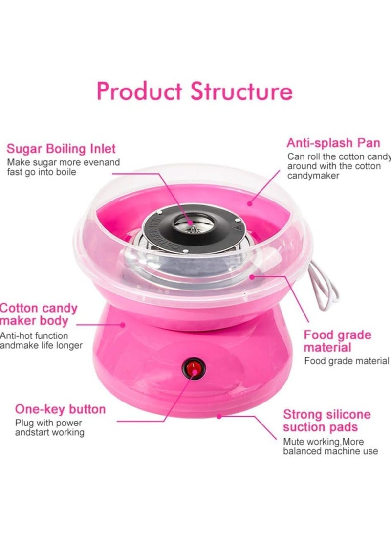 ELTRAZONE Electric DIY Sweet Cotton Candy Maker Portable Cotton Sugar Floss Machine Girl Boy Gift Children's Day Marshmallow Machine,Pink  - Image 4