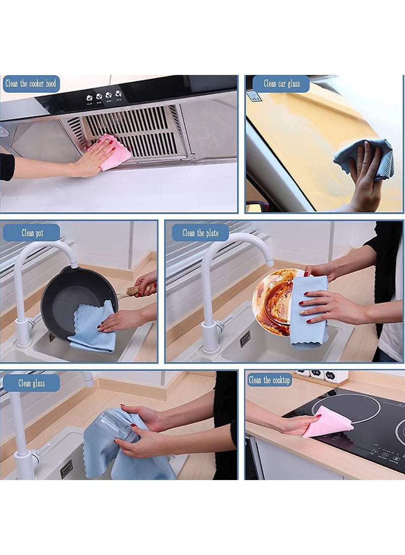 P Plus Fire P Plus Fire Streak Free Miracle Cleaning Cloth Nanoscale StreakFree Cloths Reusable LintFree Absorbent Towels Washable Microfiber Cleaning Cloth for Glasses Pack of 5  - Image 3