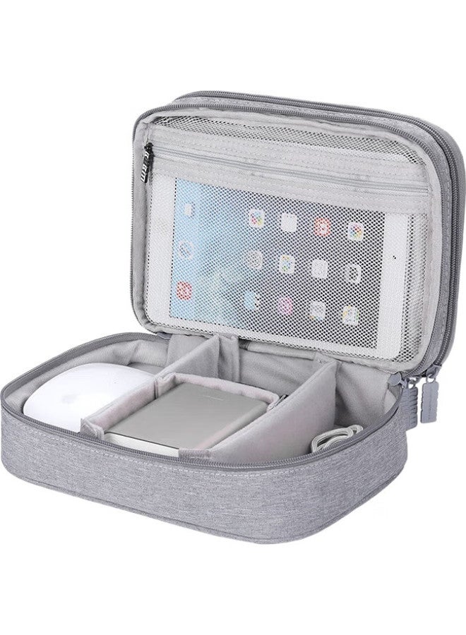 Bubm Data Cable Digital Storage Bag, Laptop Charger, Mouse, Power Bank, Hard Drive Protective Case, Large Capacity Portable, Dpss-Myb, Double-Layer Gray - Image 2
