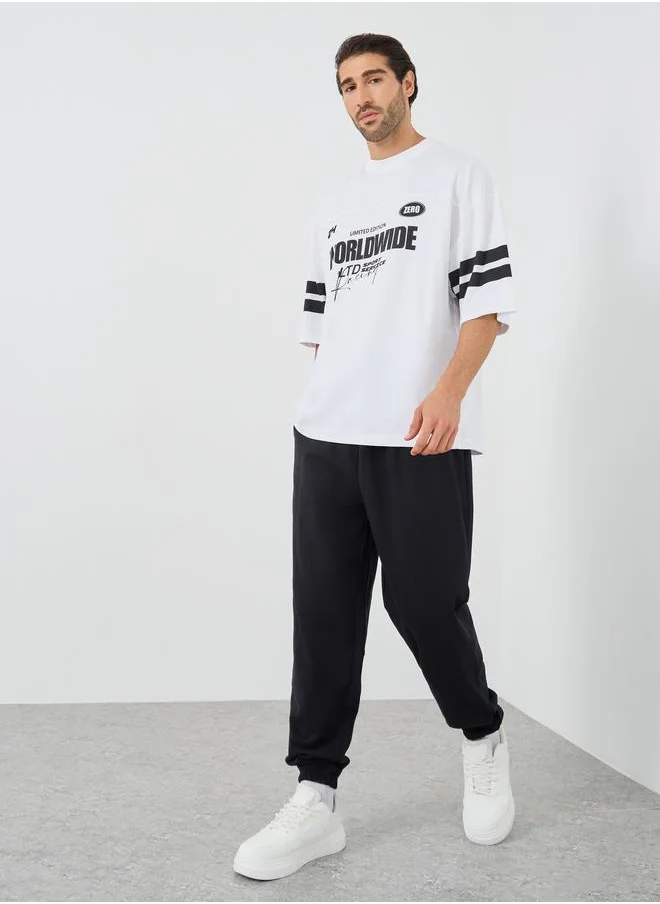 Styli Styli Slogan Print Oversized Round Neck T-Shirt