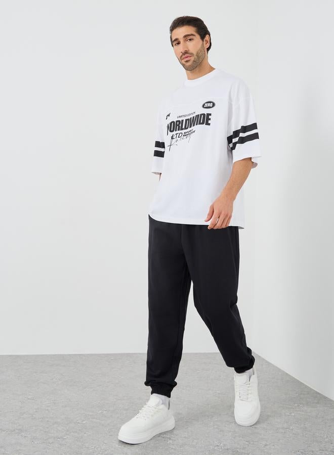 Styli Styli Slogan Print Oversized Round Neck T-Shirt  - Image 2