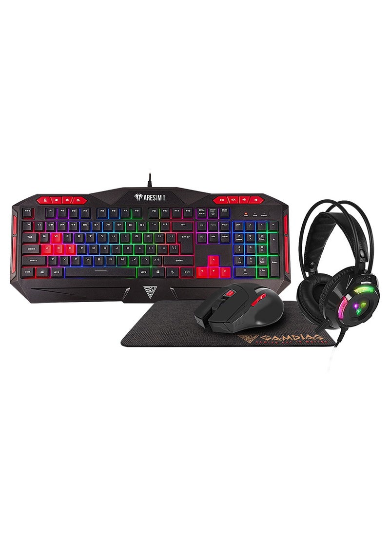GAMDIAS - Poseidon M2 ( 4-IN-1 ) Compo Multi-Color Backlight , Breath Lighting Headset With 40mm Driver Unit - Image 1