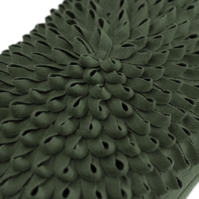 KINGROSE Handmade 3D Floral Decorative Throw Pillow Case Cushion Covers for Bed Living Room 12 x 20 Inches Wool Green - Image 3