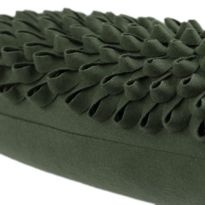 KINGROSE Handmade 3D Floral Decorative Throw Pillow Case Cushion Covers for Bed Living Room 12 x 20 Inches Wool Green - Image 4