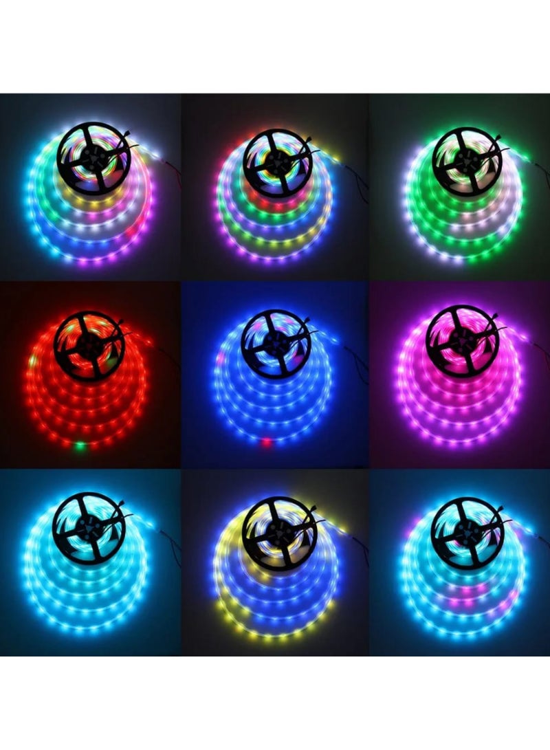 شريط إضاءة LED للتلفزيون مزود بـ 16 لونًا وجهاز تحكم عن بعد - إضاءة خلفية RGB تعمل عبر USB للتلفزيون والشاشة والكمبيوتر الشخصي وديكور المنزل - شريط إضاءة مزاجي مع سطوع قابل للتعديل وأوضاع فلاش - Image 2