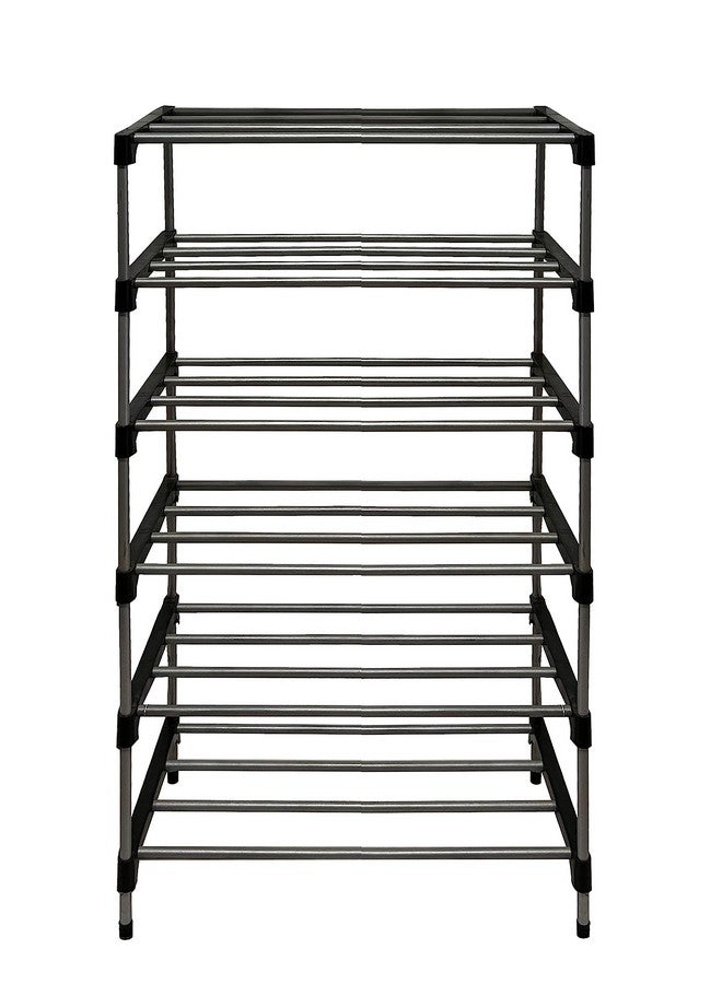 SANAMSTORE Metal 6 Tier Rack Shoe/Clothes/books stand Rack with cover for home (Need to Be Assemble - DIY) -Black, Cm - Image 5