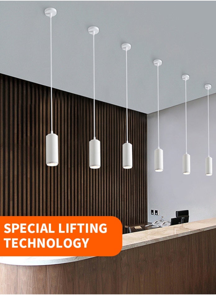 Vmax Modern Pendant Light Ceiling Lamp, 3000K Warm White, Hanging LED Tube Light, Chandelier Spot Light, for Kitchen, Bedroom, Living Room – White/Brown (White, 20W 7 * 18.5mm, Warm White) - Image 3