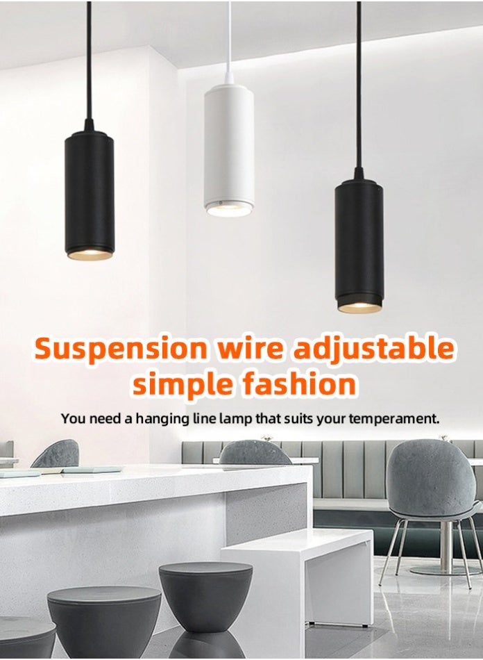 Vmax Modern Pendant Light Ceiling Lamp, 3000K Warm White, Hanging LED Tube Light, Chandelier Spot Light, for Kitchen, Bedroom, Living Room – White/Brown (White, 20W 7 * 18.5mm, Warm White) - Image 5