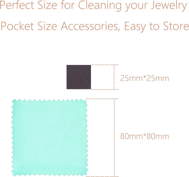 BEADNOVA Silver Polishing Cloth Cotton Jewelry Cleaning Cloth with AntiTarnish Paper for Silverware and Jewelry Handling 10pcs Each - Image 2