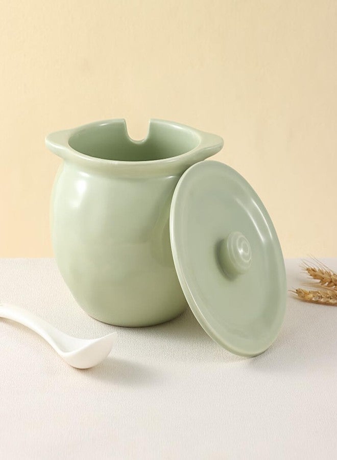 Elyfree Ceramic Bacon Grease Container with Strainer,23oz Oil Strainer Grease Can Oil Storage Container,Oil Storage Container for Kitchen (Green) - Image 5