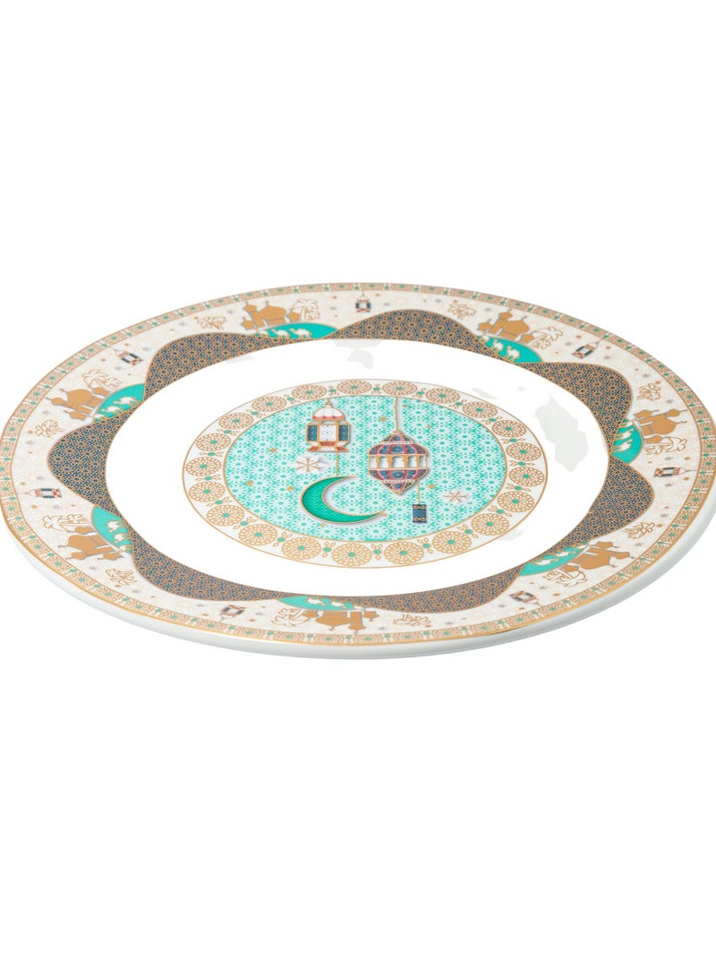 طقم أطباق حلوى رمضان 6 قطع 21*21 سم (ص) للعرض والتقديم الزخرفي - Image 1